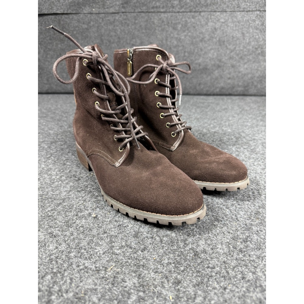 Blondo Waterproof Suede Lace Up Combat Boots Womens Size 8 Brown‎ Lug Sole